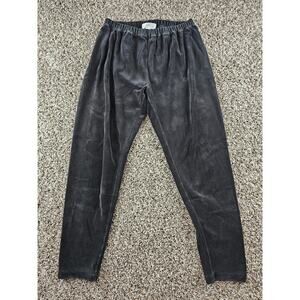 Vtg Laura Leigh Sport Womens Sz M Pull On Velvet Velour Pants Black Tapered